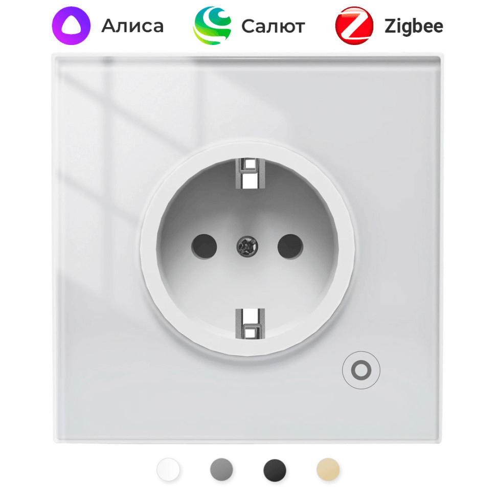 Розетка Moes Zigbee Smart Wall Socket белый модели ZK-EU