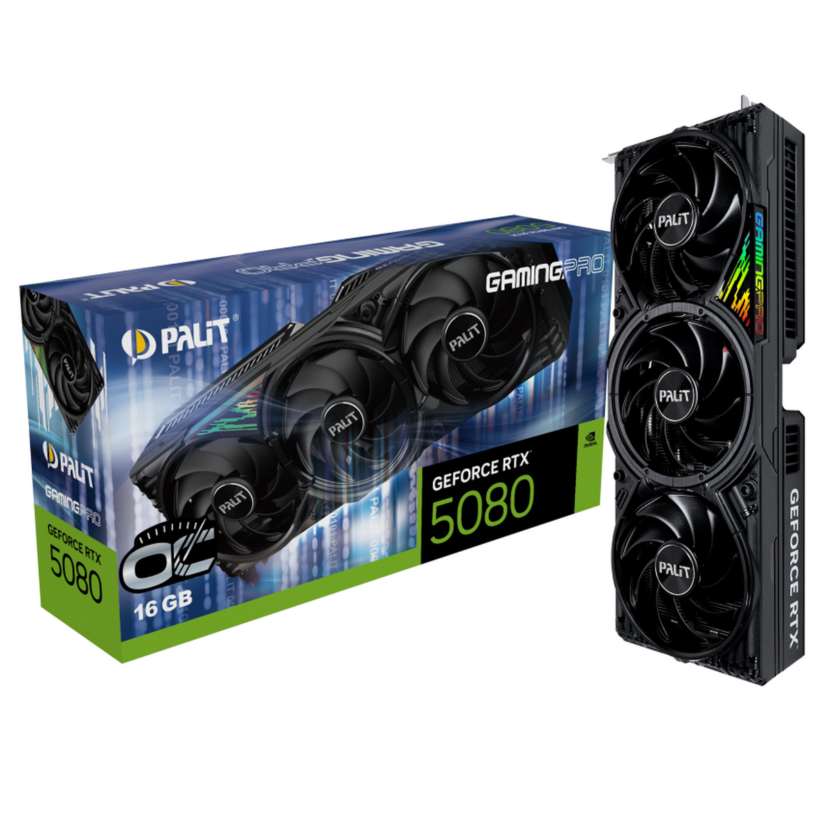Видеокарта Palit PCI-E 5.0 PA-RTX5080 GAMINGPRO OC NVIDIA GeForce RTX 5080 16Gb 256bit GDDR7 2295/30