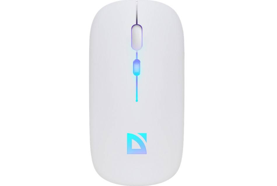 Беспроводная оптическая мышь Touch MM-997 бел,2.4+BT,RGB,400mAh,бесшумная