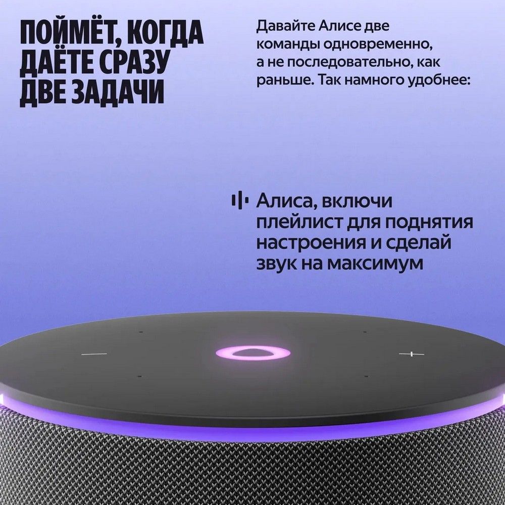Умная колонка Yandex Станция Мини 3 Про Алиса черный 18W 2.0 BT/Wi-Fi (YNDX-00059BLK)