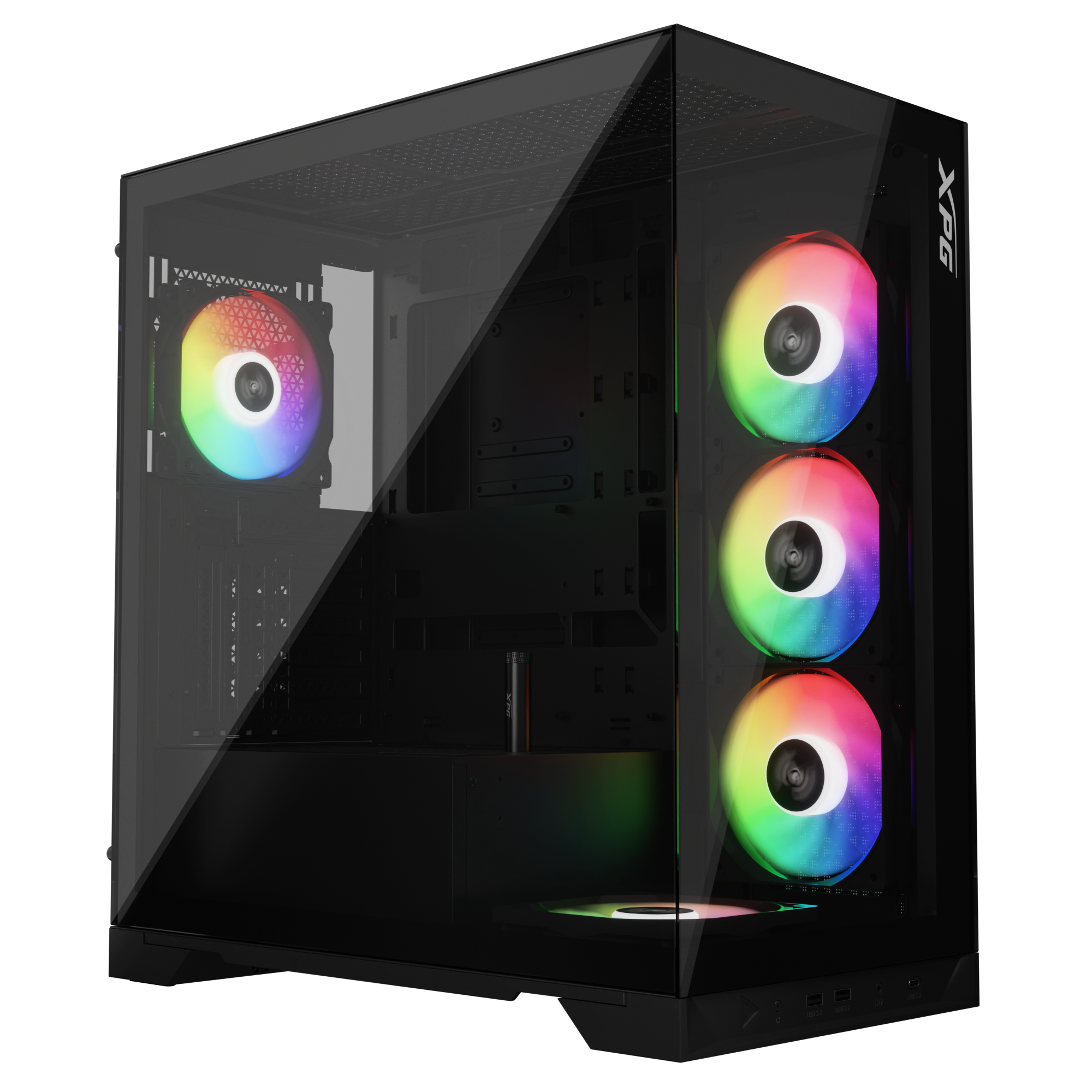 Корпус XPG INVADER X BLACK (INVADERXMT-BKCWW) Mid-Tower Gaming ATX PC Case with Panoramic View, Temp