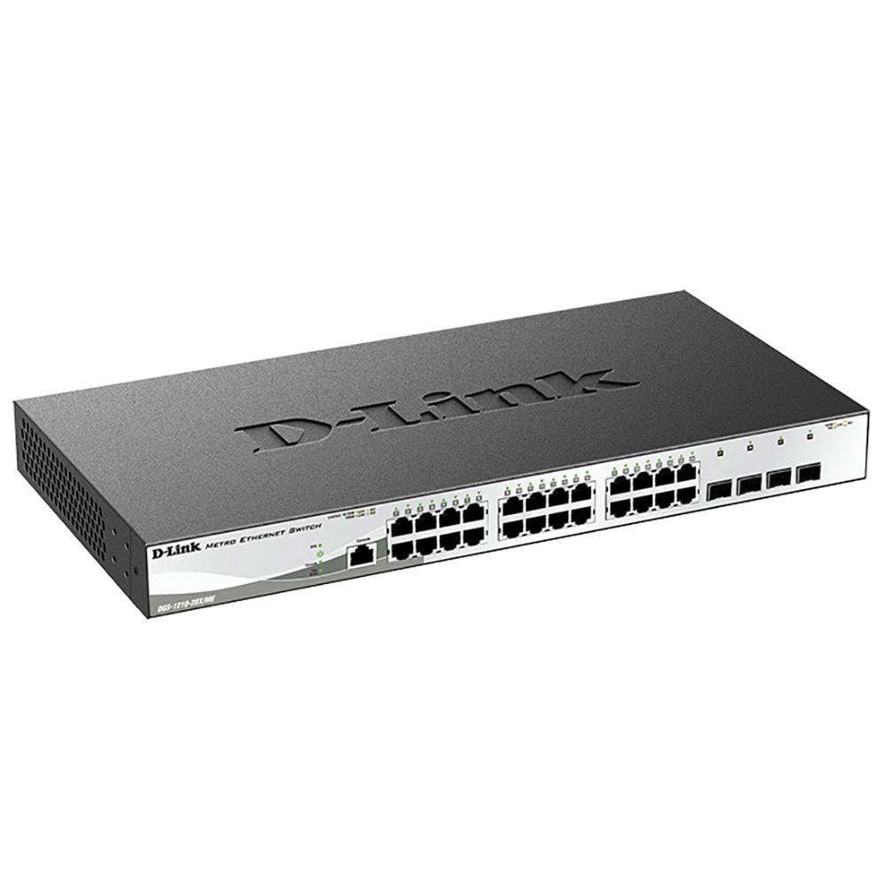 Коммутатор D-Link Управляемый L2 коммутатор, 24x1000Base-T, 4x10GBase-X SFP+, защита от статического