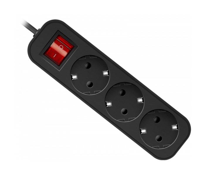 Сетевой удлинитель Defender G318 1.8м (3 розетки) черный (коробка)