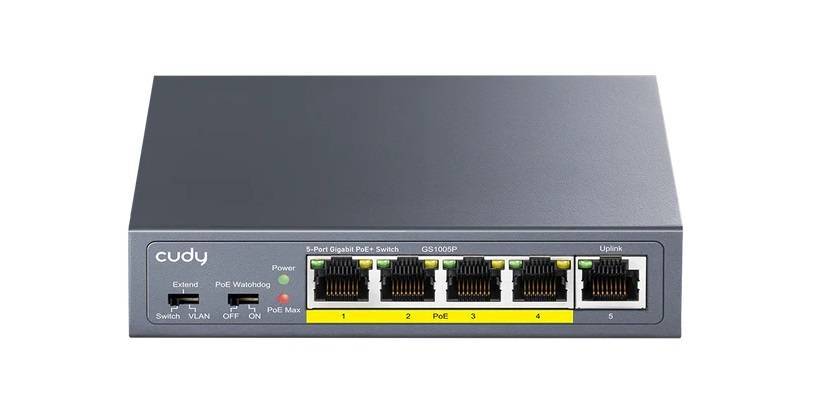Коммутатор Cudy GS1005P (L2) 5x1Гбит/с 5PoE 60W неуправляемый