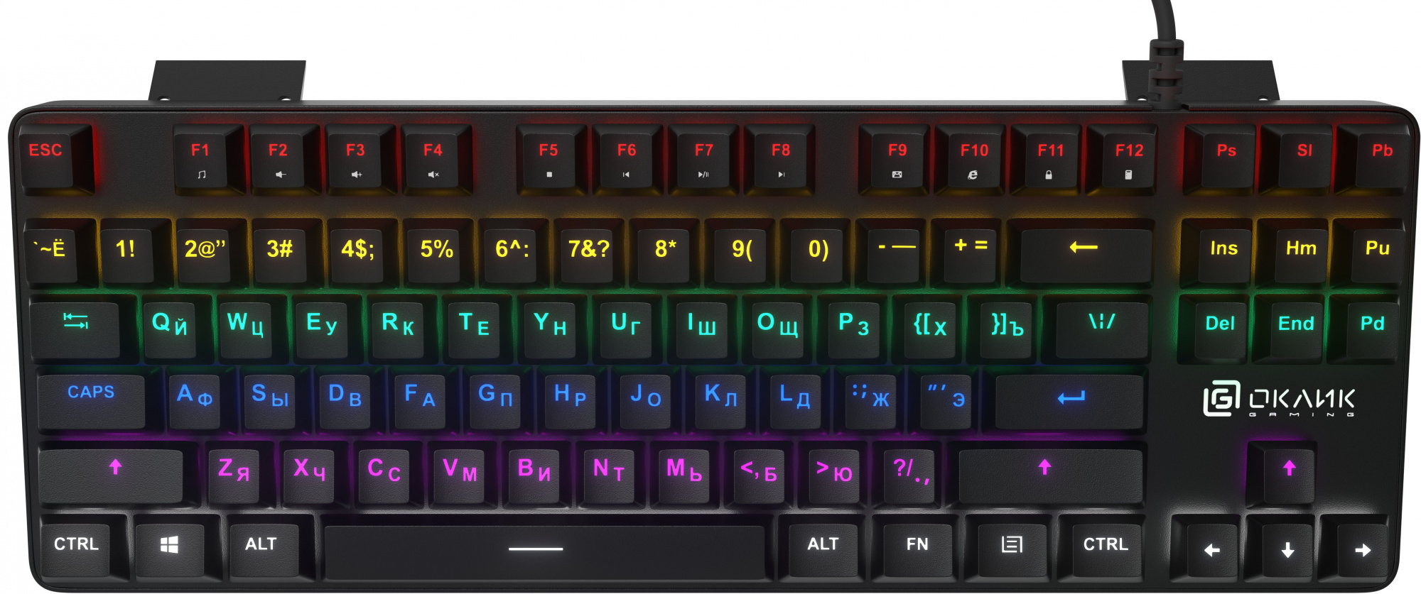 Клавиатура Оклик 969G SHOTGUN механическая черный USB Multimedia for gamer LED