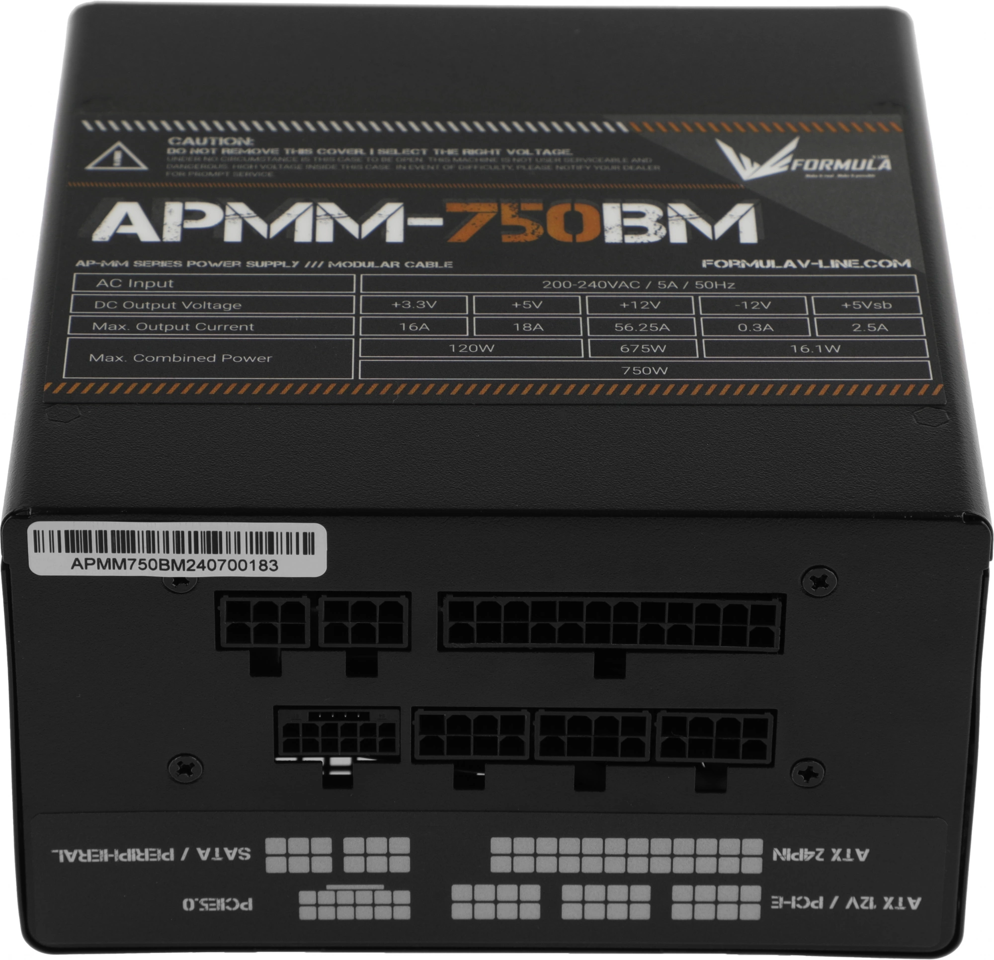 Блок питания Formula ATX 750W APMM-750BM 80+ bronze (20+4pin) APFC 140mm fan 6xSATA Cab Manag RTL