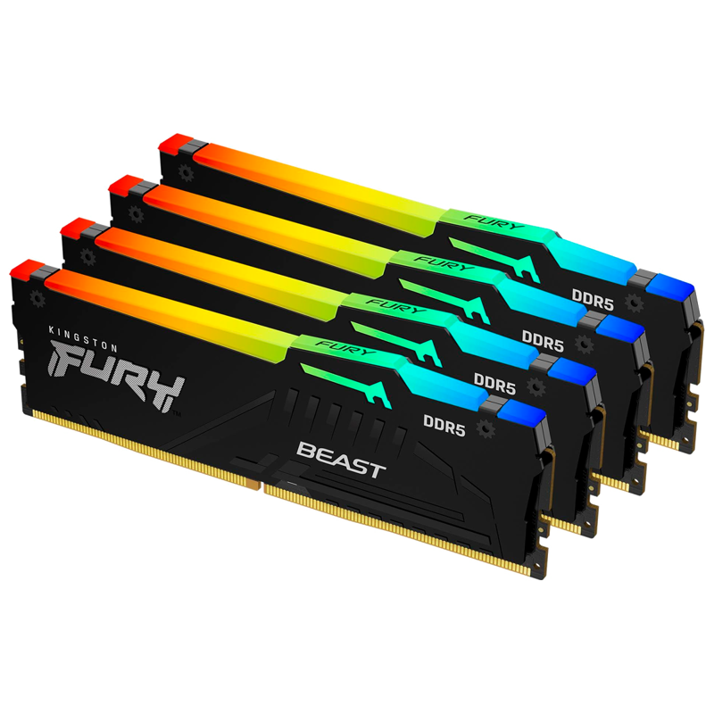 Память DDR5 4x16GB 5200MHz Kingston KF552C40BBAK4-64 Fury Beast RGB RTL Gaming PC5-41600 CL40 DIMM 2