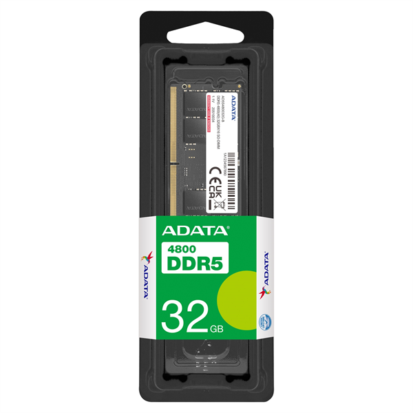 Память DDR5 32GB 4800MHz A-Data AD5S480032G-S RTL PC4-38400 CL40 SO-DIMM 262-pin 1.1В single rank Re