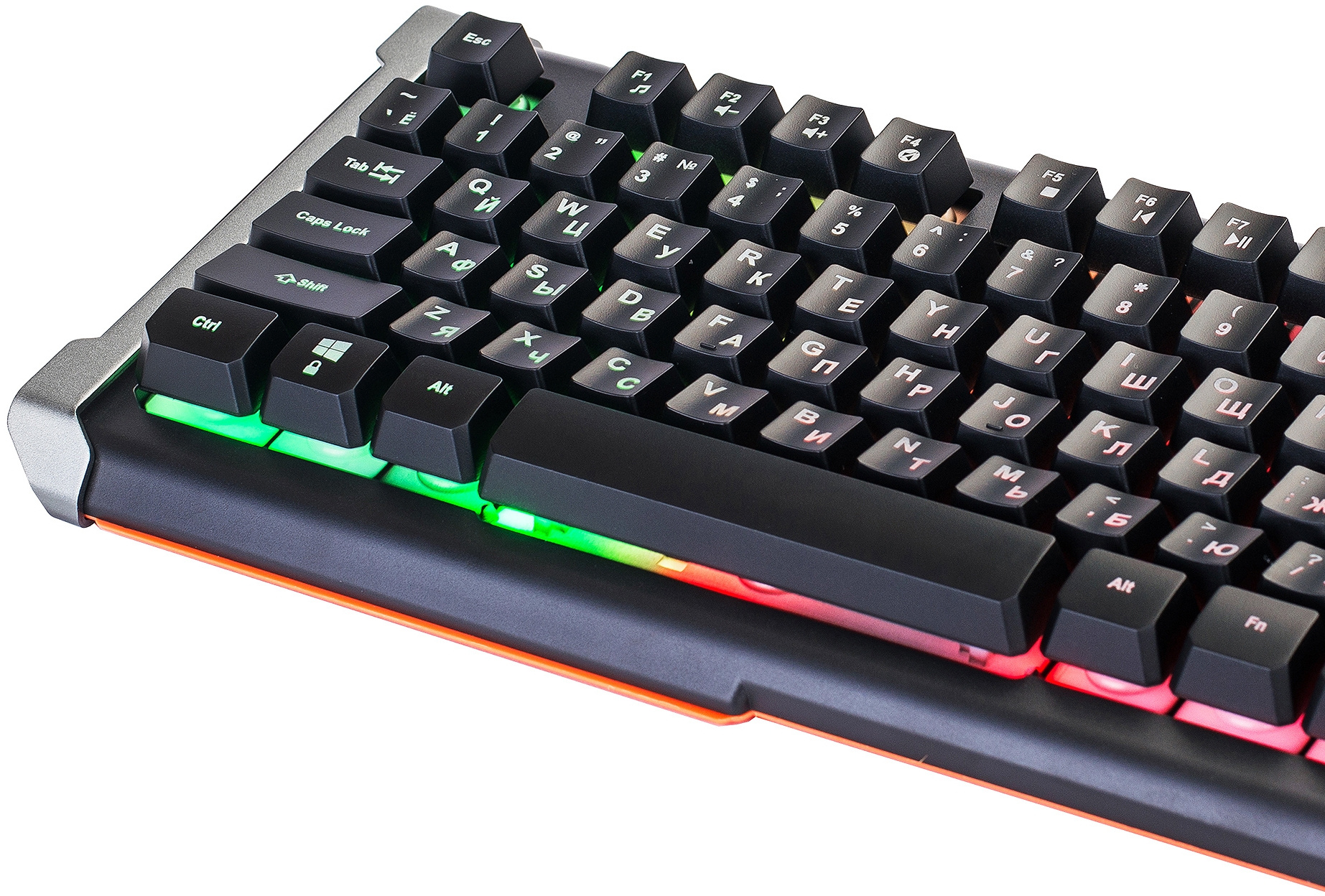 Клавиатура Оклик 717G BLACK DEATH черный/оранжевый USB Multimedia for gamer LED (476395)