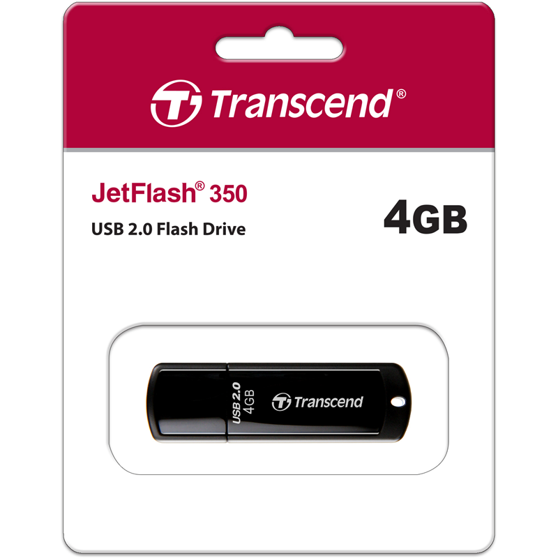 Флеш Диск Transcend 4Gb Jetflash 350 TS4GJF350 USB2.0 черный
