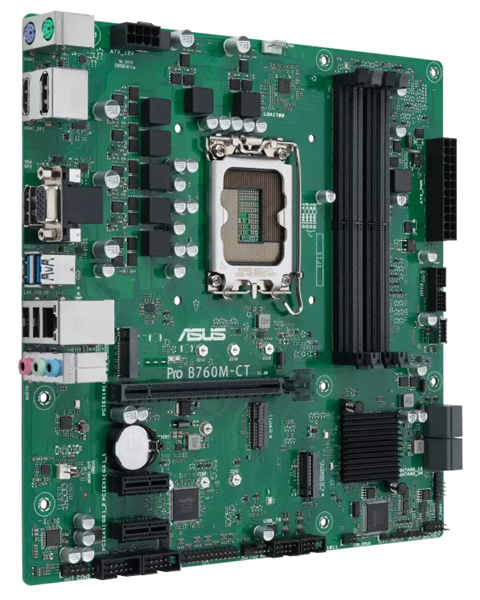 Материнская плата ASUS PRO B760M-CT-CSM, LGA1700, B760, 4*DDR5, 4*SATA, 2*M.2, 2*USB 3.2, 2*USB 2.0,