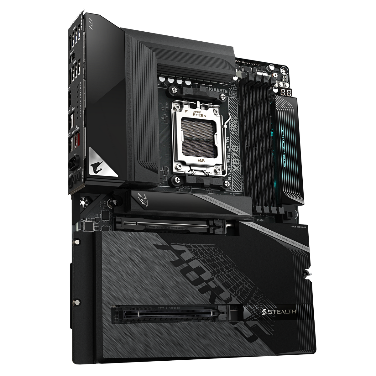Материнская плата GIGABYTE Socket AM5, AMD X870, 4xDDR5, PCI-E 5.0, 4xM.2, HDMI, Wi-Fi+Bluetooth, AT