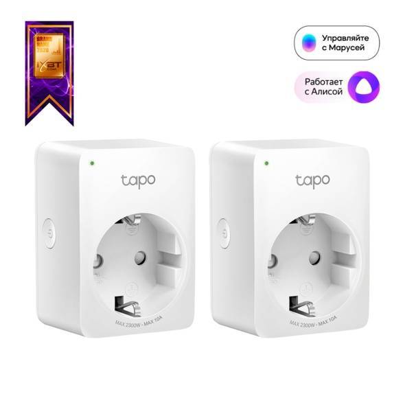 TP-Link Tapo P100(2-pack) Умная мини Wi-Fi розетка, 2 шт.