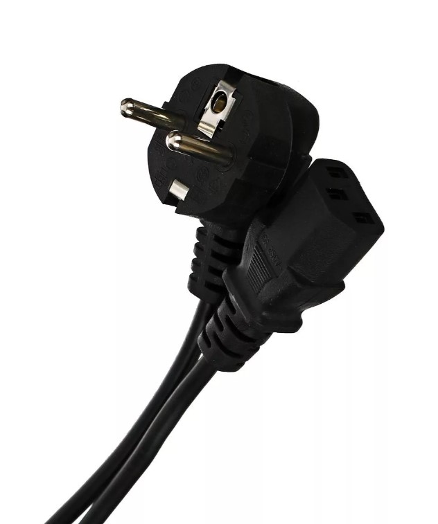 Кабель компьютер --> розетка 220V ( угловая Евровилка) <VDE> 3G*0,5mm2, 3,0m, Aopen.