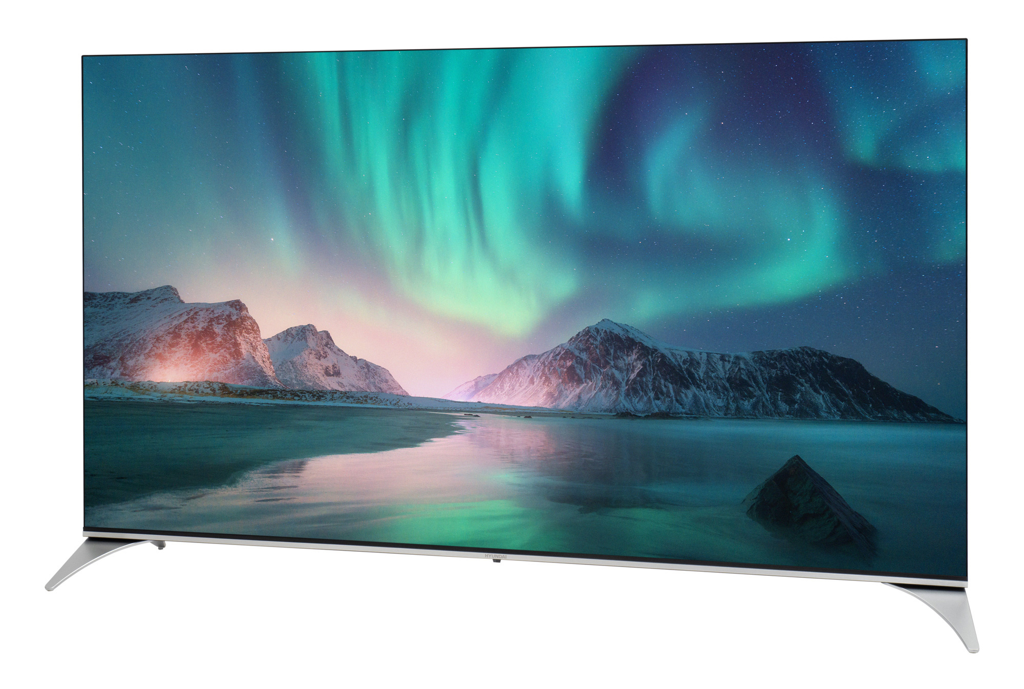 Телевизор QLED Hyundai 65" H-LED65QBU7500 Android TV Frameless черный/серебристый 4K Ultra HD 60Hz D