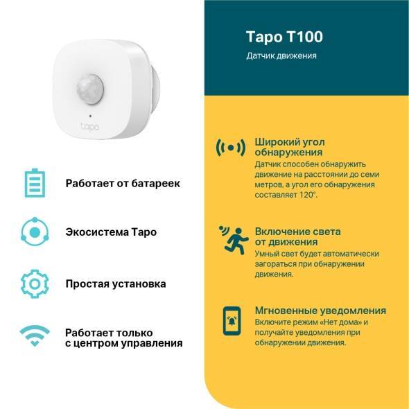 Умный дом TP-LINK Tapo T100 Умный датчик движения