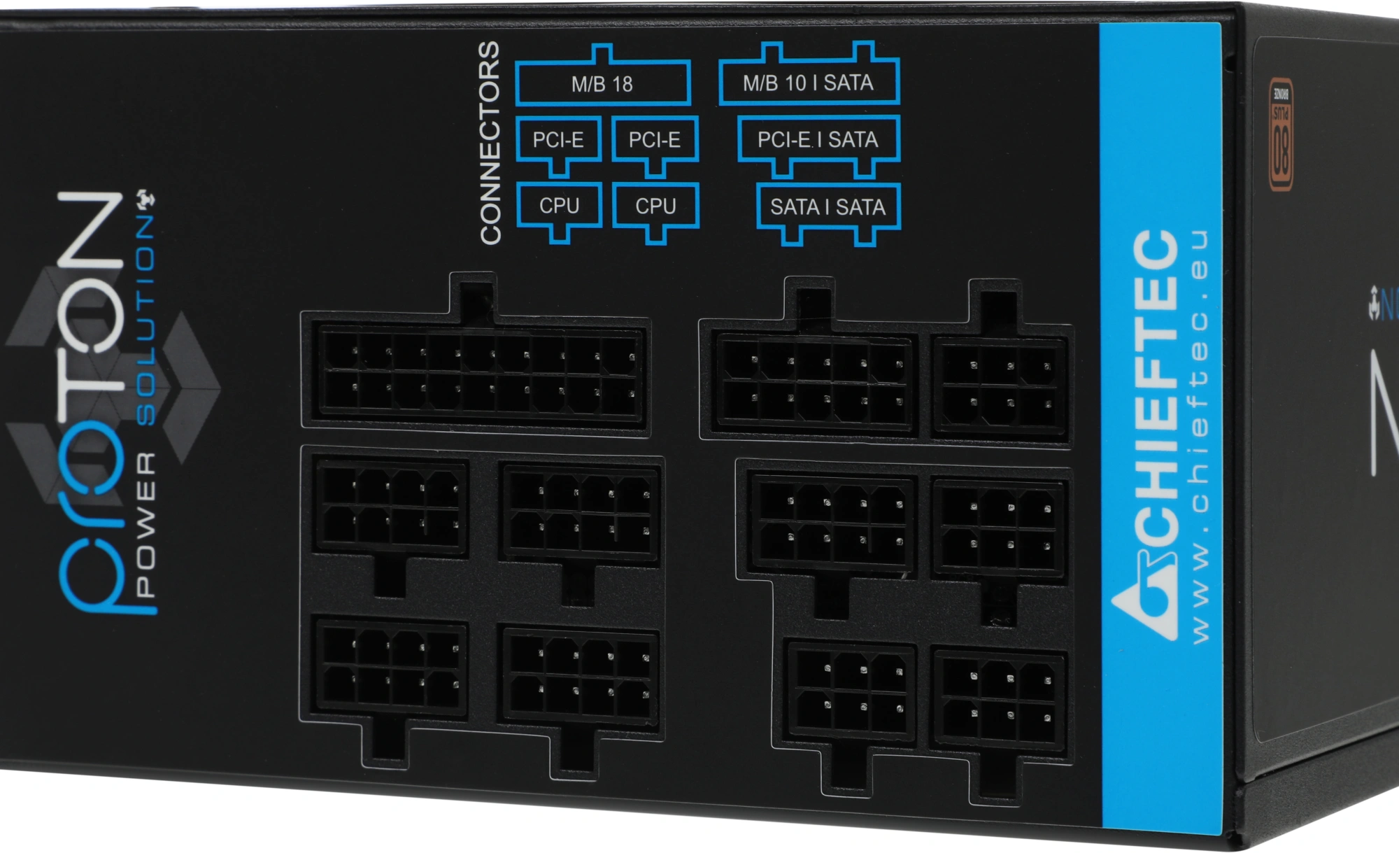 Блок питания Chieftec ATX 1000W Proton BDF-1000C 80+ bronze (20+4pin) APFC 140mm fan 9xSATA Cab Mana