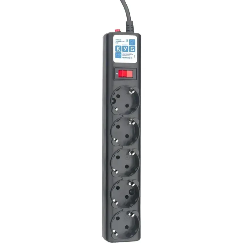 Сетевой фильтр Powercube SPG5-C5 5м (5 розеток) черный (коробка)