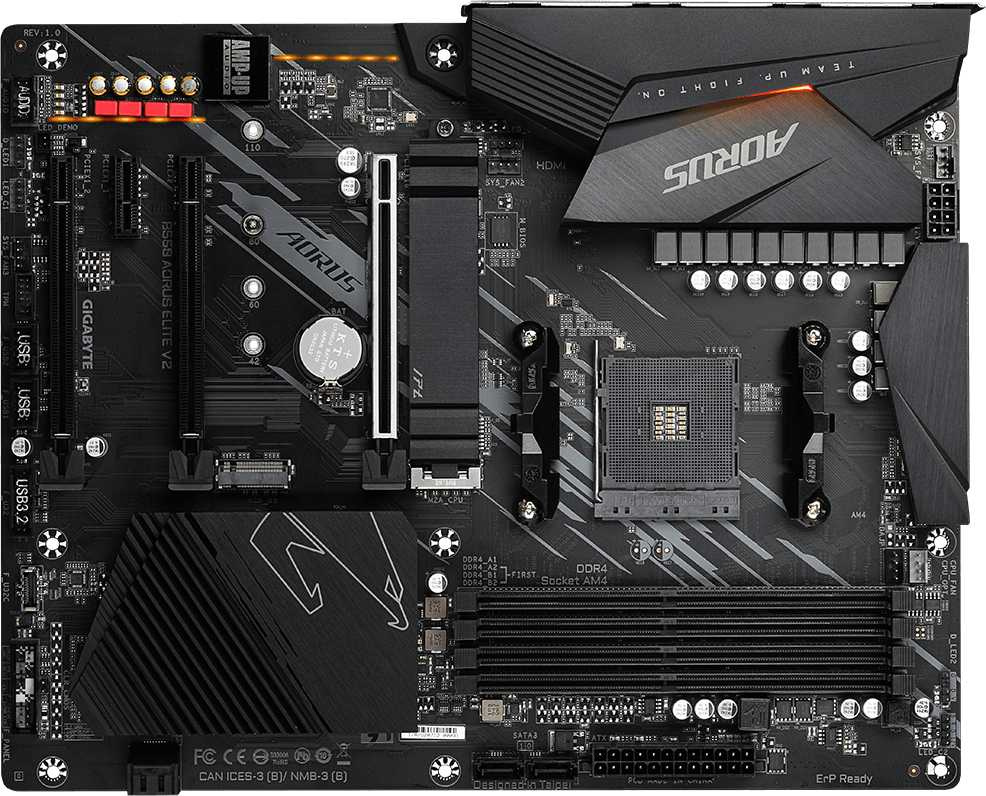 Материнская плата Gigabyte B550 AORUS ELITE V2 Soc-AM4 AMD B550 4xDDR4 ATX AC`97 8ch(7.1) 2.5Gg RAID