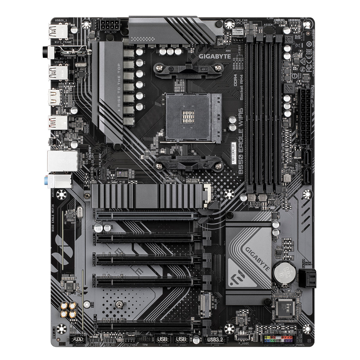 Материнская плата Gigabyte B550 EAGLE WIFI6 Soc-AM4 AMD B550 4xDDR4 ATX AC`97 8ch(7.1) GbLAN RAID+HD