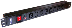 Блок распределения питания Lanmaster TWT-PDU19-10A8C3 гор.размещ. 8xC13 базовые 10A C14