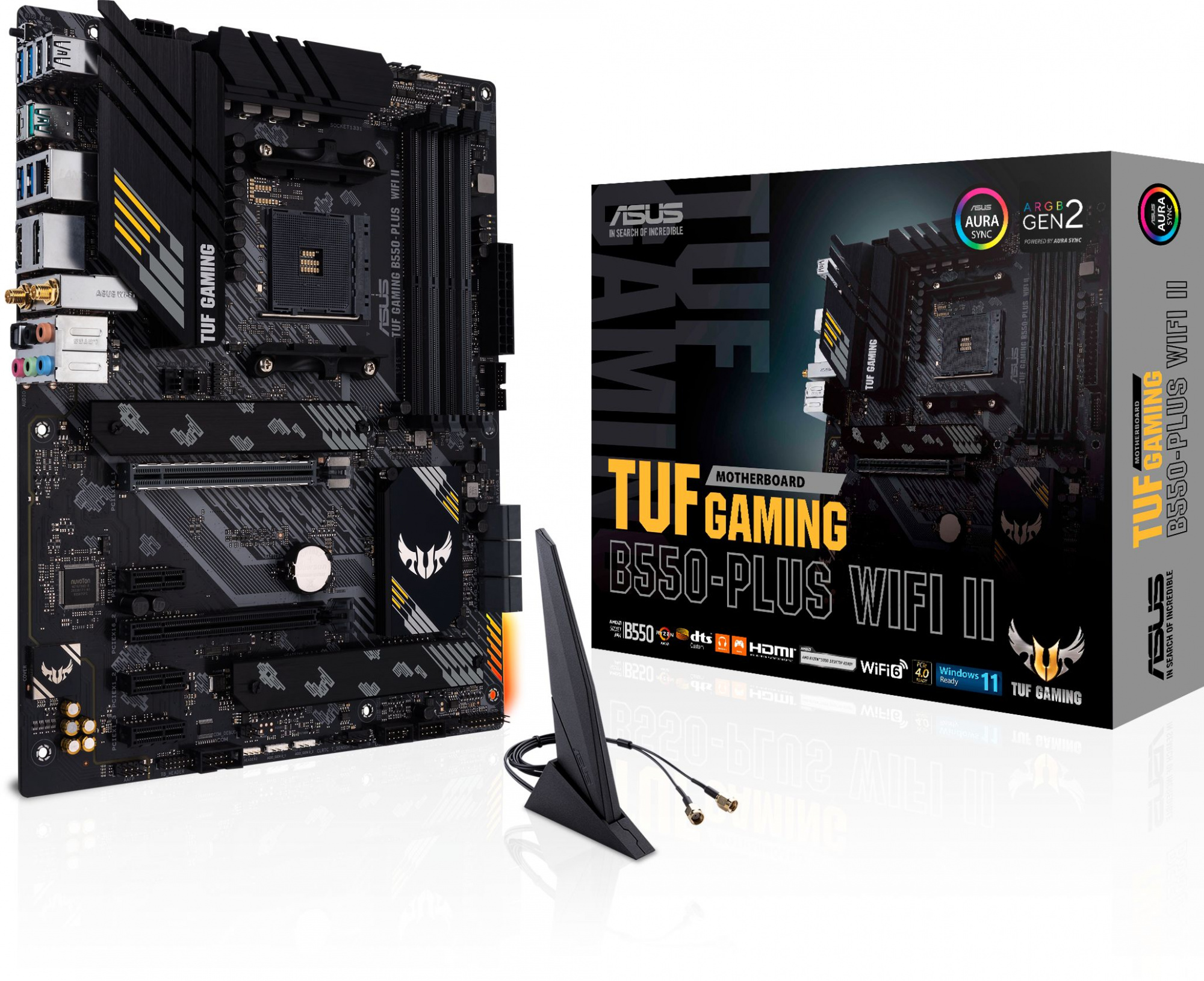 Материнская плата Asus TUF GAMING B550-PLUS WIFI II Soc-AM4 AMD B550 4xDDR4 ATX AC`97 8ch(7.1) 2.5Gg