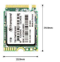 Твердотельный накопитель Transcend SSD 1TB, M.2 2230,PCIe Gen3x4, NVMe, 3D TLC, DRAM-less