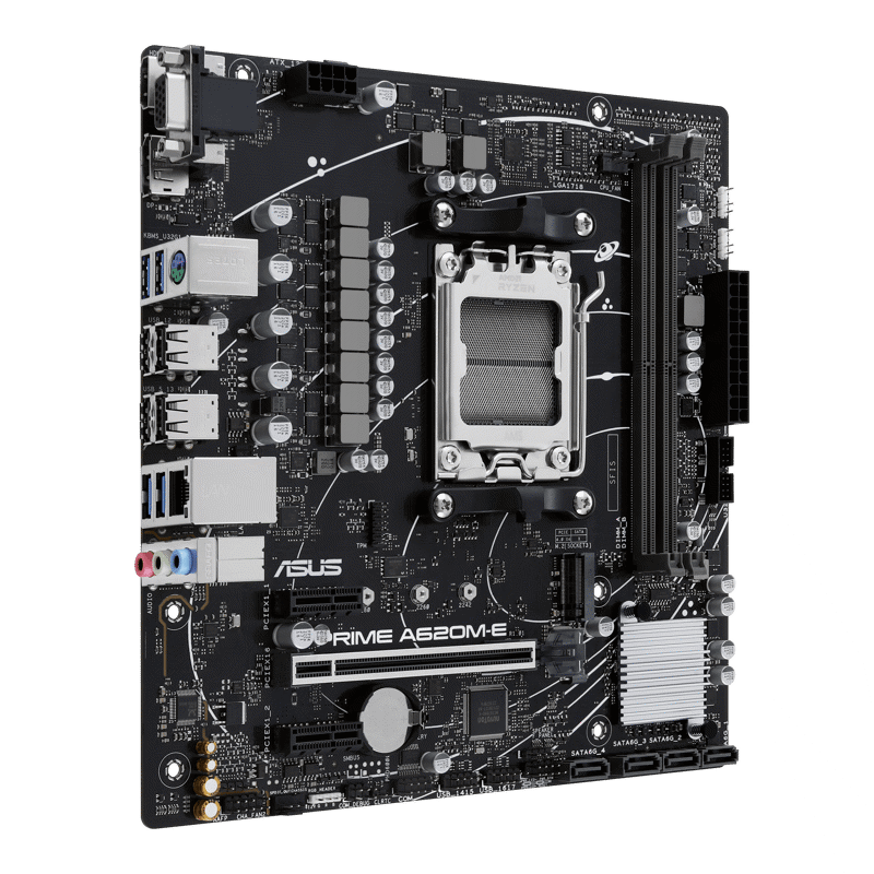 Материнская плата Asus PRIME A620M-E-CSM Socket AM5 AMD A620 2xDDR5 mATX AC`97 8ch(7.1) GbLAN RAID+V