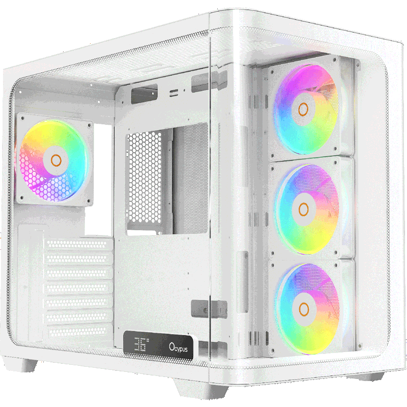 Корпус Ocypus Iota C70 Curve WH ARGB, Midi-Tower, TG, 4x120mm ARGB, 2xUSB-A 3.0 + 1xUSB-C 3.1, ATX, 