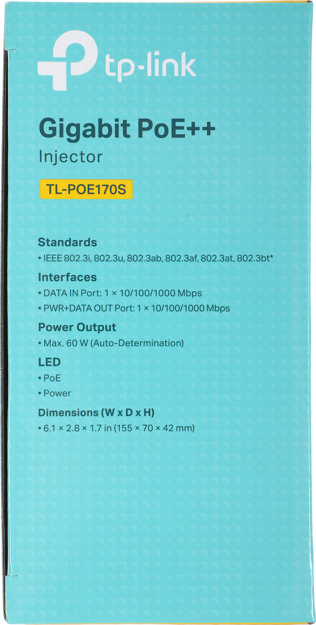 Инжектор PoE TP-Link POE170S 10/100/1000BASE-T 100-240В(АС)