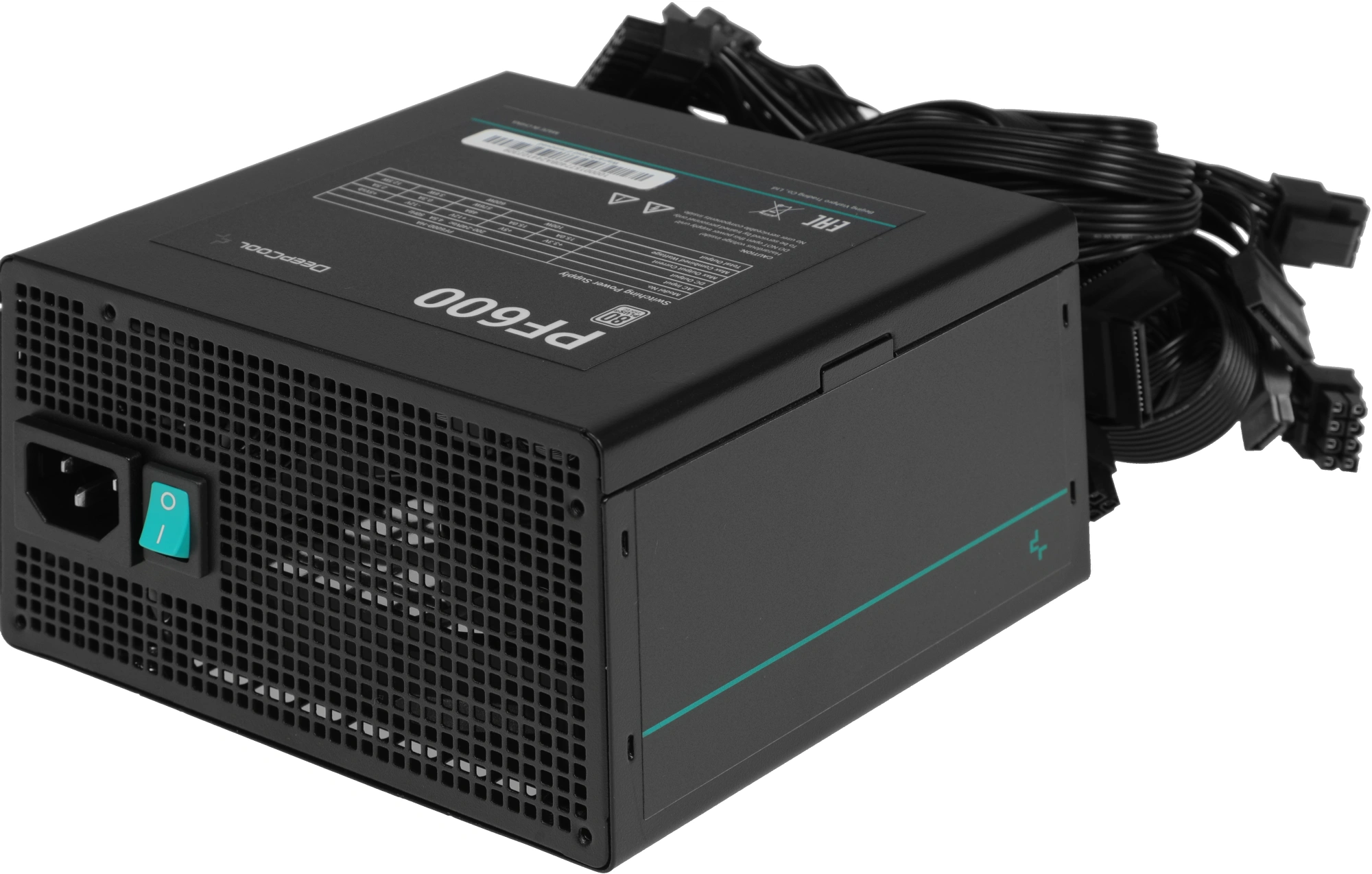 Блок питания Deepcool ATX 600W PF600 V2 80 PLUS WHITE (20+4pin) APFC 120mm fan 6xSATA RTL