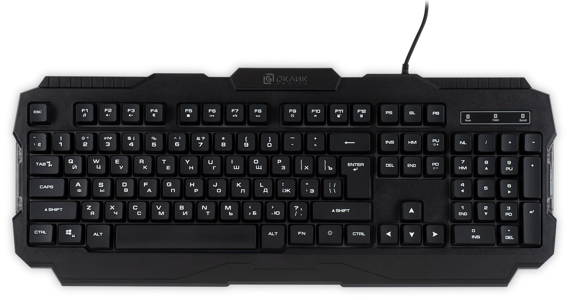 Клавиатура Оклик 757G HW2 черный USB for gamer (1790295)