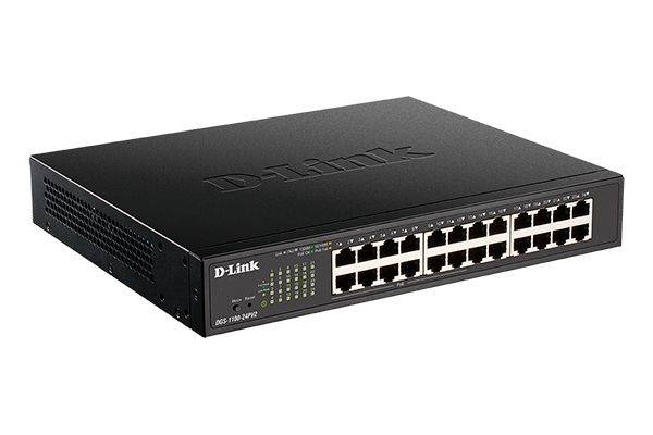 Коммутатор D-Link Настраиваемый L2 PoE-коммутатор, 24х1000Base-T (12х1000Base-T PoE), PoE-бюджет 100