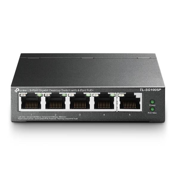 Коммутатор TP-Link TL-SG1005P (L2) 5x1Гбит/с 4PoE+ 65W неуправляемый