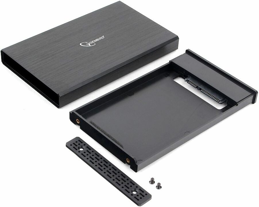 Gembird EE2-U3S-55 Внешний корпус 2.5" чёрный, USB 3.0, SATA, до 2 Тб, алюминий