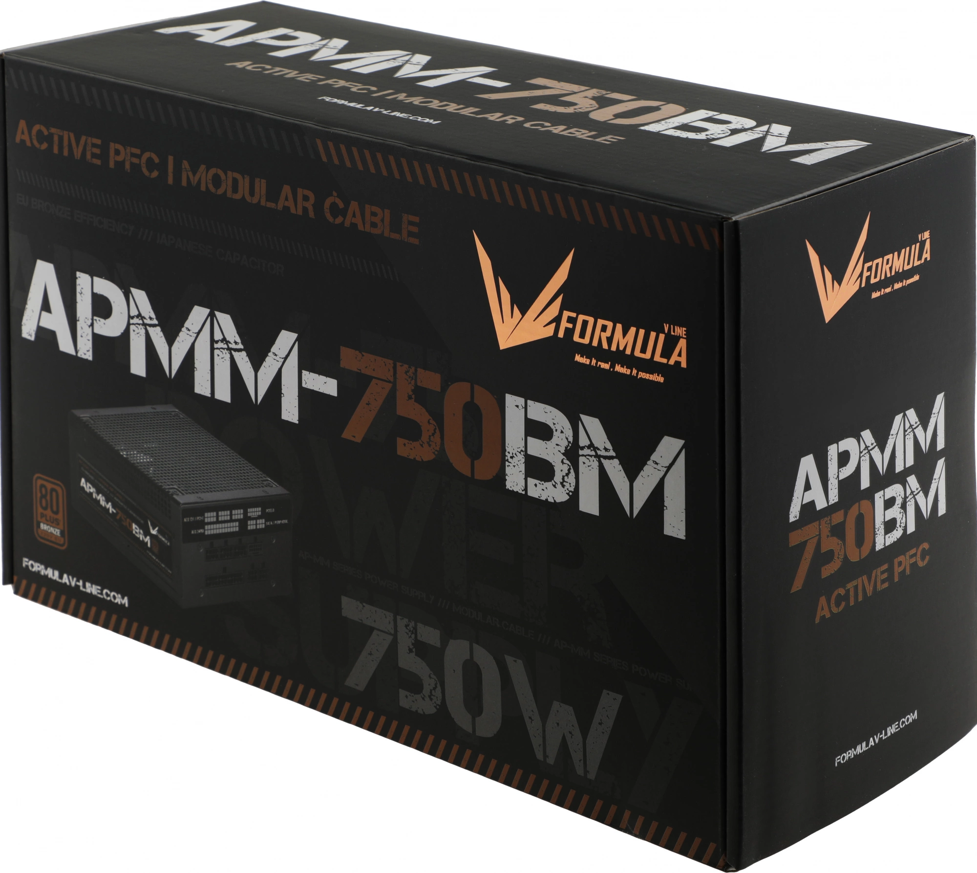 Блок питания Formula ATX 750W APMM-750BM 80+ bronze (20+4pin) APFC 140mm fan 6xSATA Cab Manag RTL