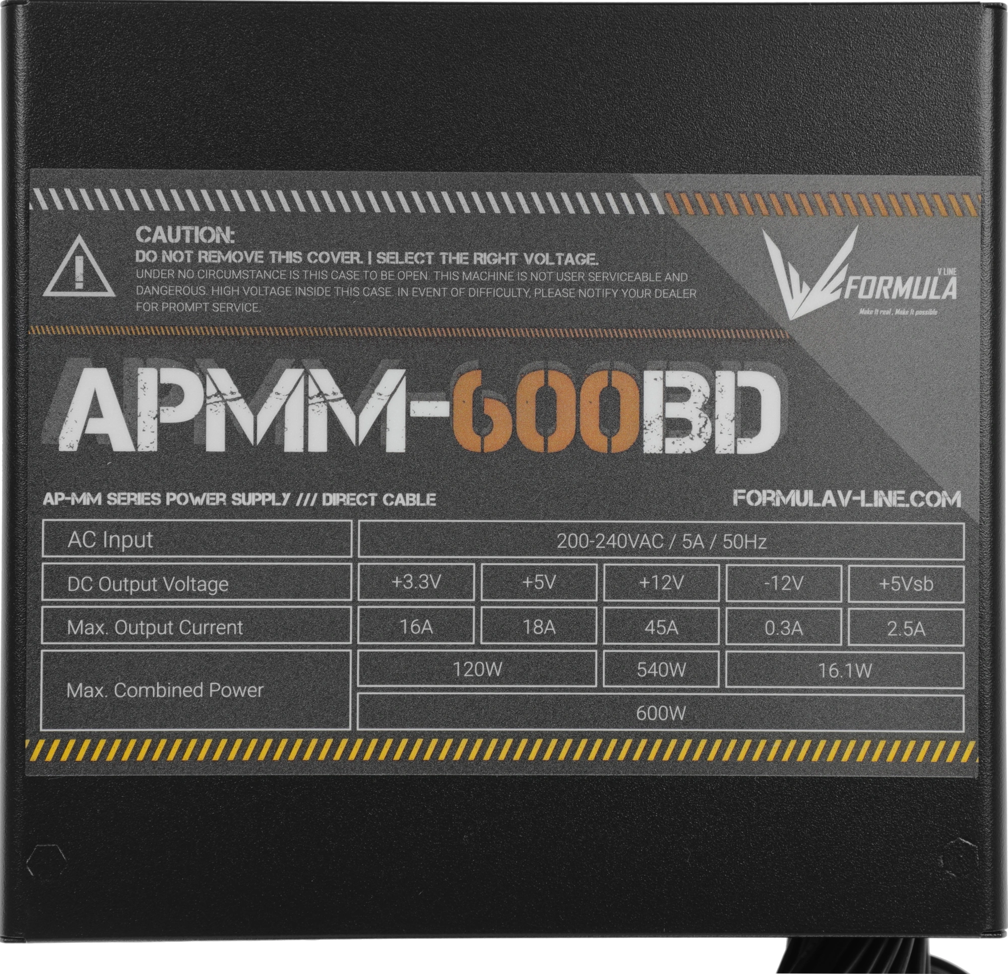 Блок питания Formula ATX 600W APMM-600BD 80+ bronze (20+4pin) APFC 120mm fan 5xSATA RTL