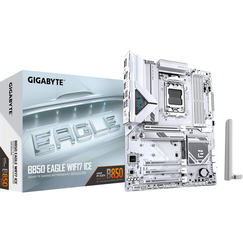 Материнская плата Gigabyte B850 EAGLE WF7 ICE Socket AM5 AMD B850 4xDDR5 ATX AC`97 8ch(7.1) 2.5Gg RA