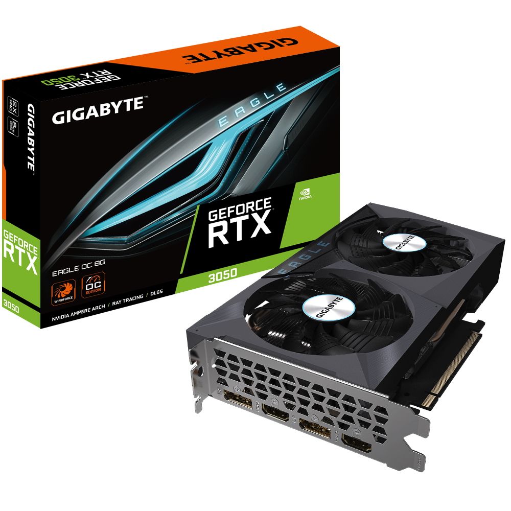 Видеокарта Gigabyte PCI-E 4.0 GV-N3050EAGLE OC-8GD NVIDIA GeForce RTX 3050 8192Mb