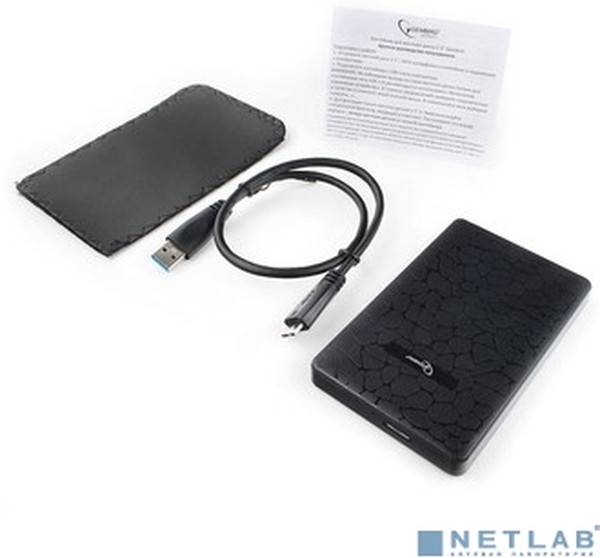Gembird EE2-U3S-30P Внешний корпус 2.5" черный, USB 3.0, SATA, до 2 Тб, пластик