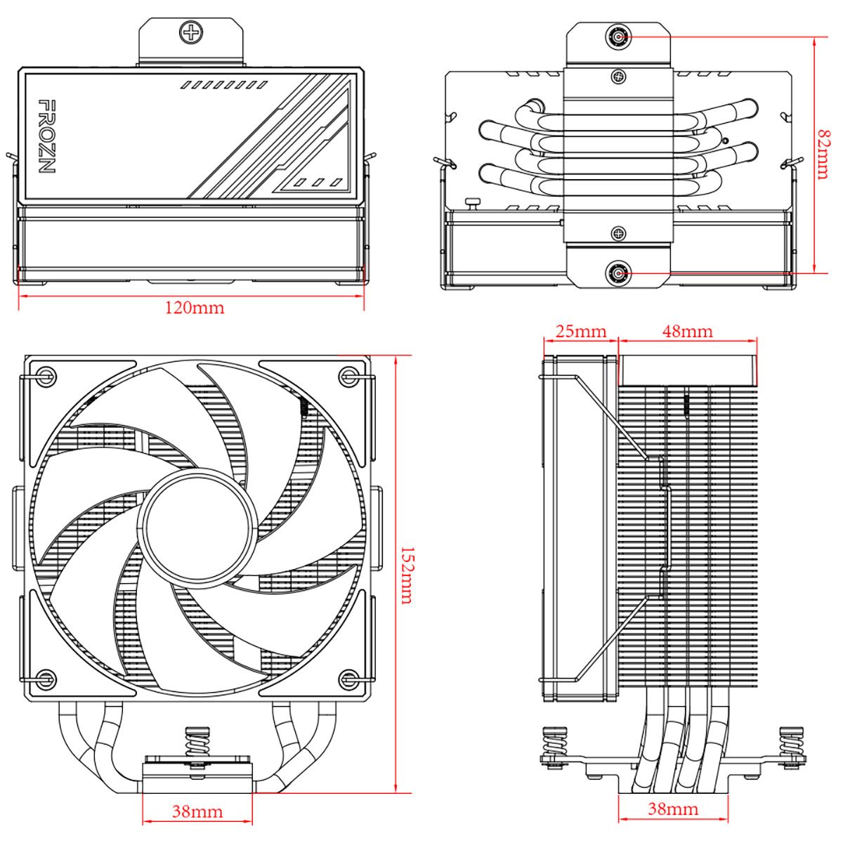 Устройство охлаждения(кулер) ID-Cooling Frozn A410 Soc-AM5/AM4/1200/1700/1851 черный 4-pin 29.85dB A