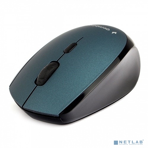Gembird MUSW-354-B {Мышь беспроводная, синий, бесш.клик, soft touch, 3кн.+колесо-кнопка, 2400DPI, 2,
