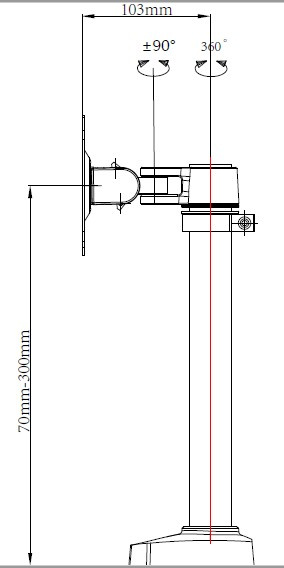 Кронштейн для мониторов ЖК Buro M3 черный 15"-27" макс.9кг крепление к столешнице поворот и наклон