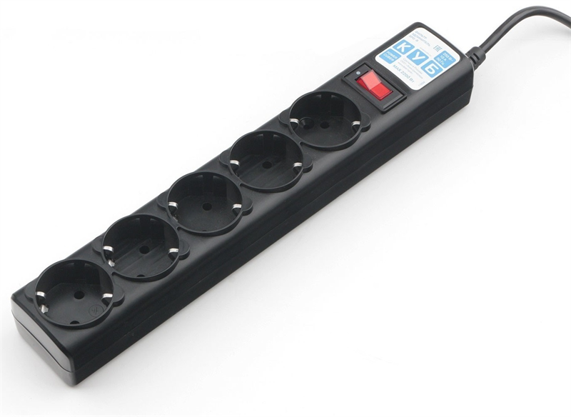 Сетевой фильтр Powercube SPG5-10M 10м (5 розеток) черный (коробка)