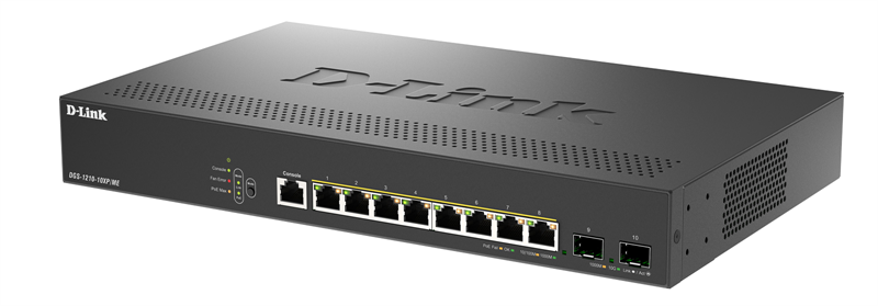 Коммутатор D-Link DGS-1210-10XP/ME/C1A (L2) 8x1Гбит/с 2SFP+ 8PoE+ 240W управляемый