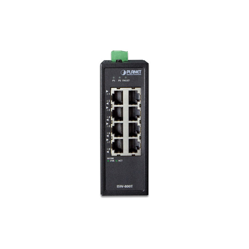 Коммутатор для монтажа в DIN рейку IP30 Compact size 8-Port 10/100TX Fast Ethernet Switch (-40~75 de