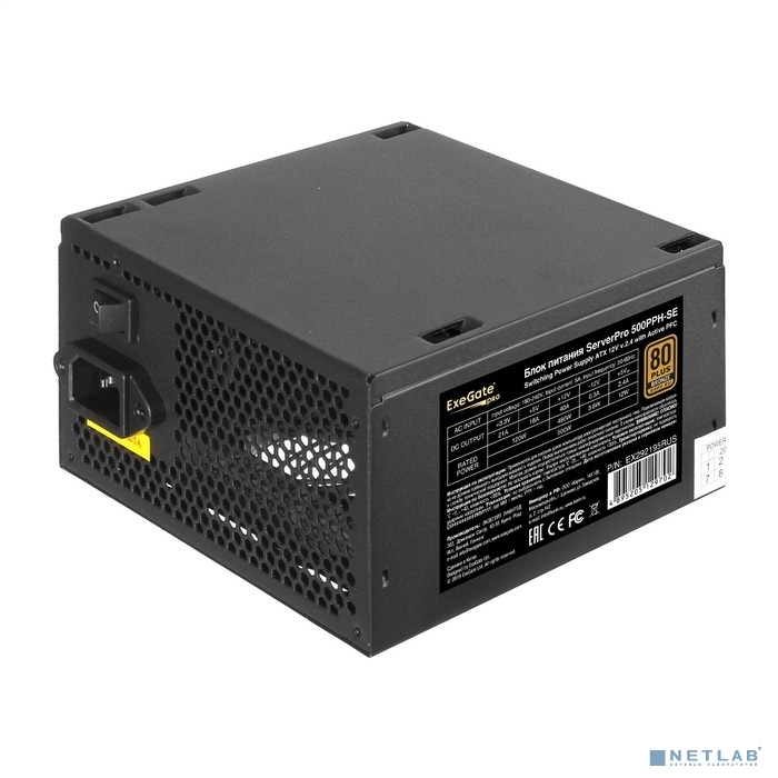 Exegate EX292195RUS Серверный БП 500W ExeGate ServerPRO 80 PLUS® Bronze 500PPH-SE (ATX, for 3U+ case