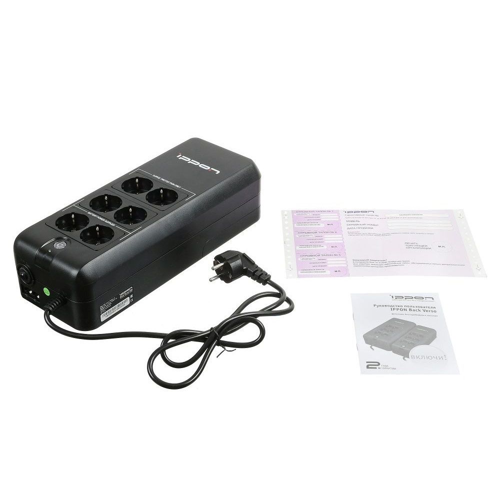 Источник бесперебойного питания Ippon Back Verso 600 300Вт 600ВА черный