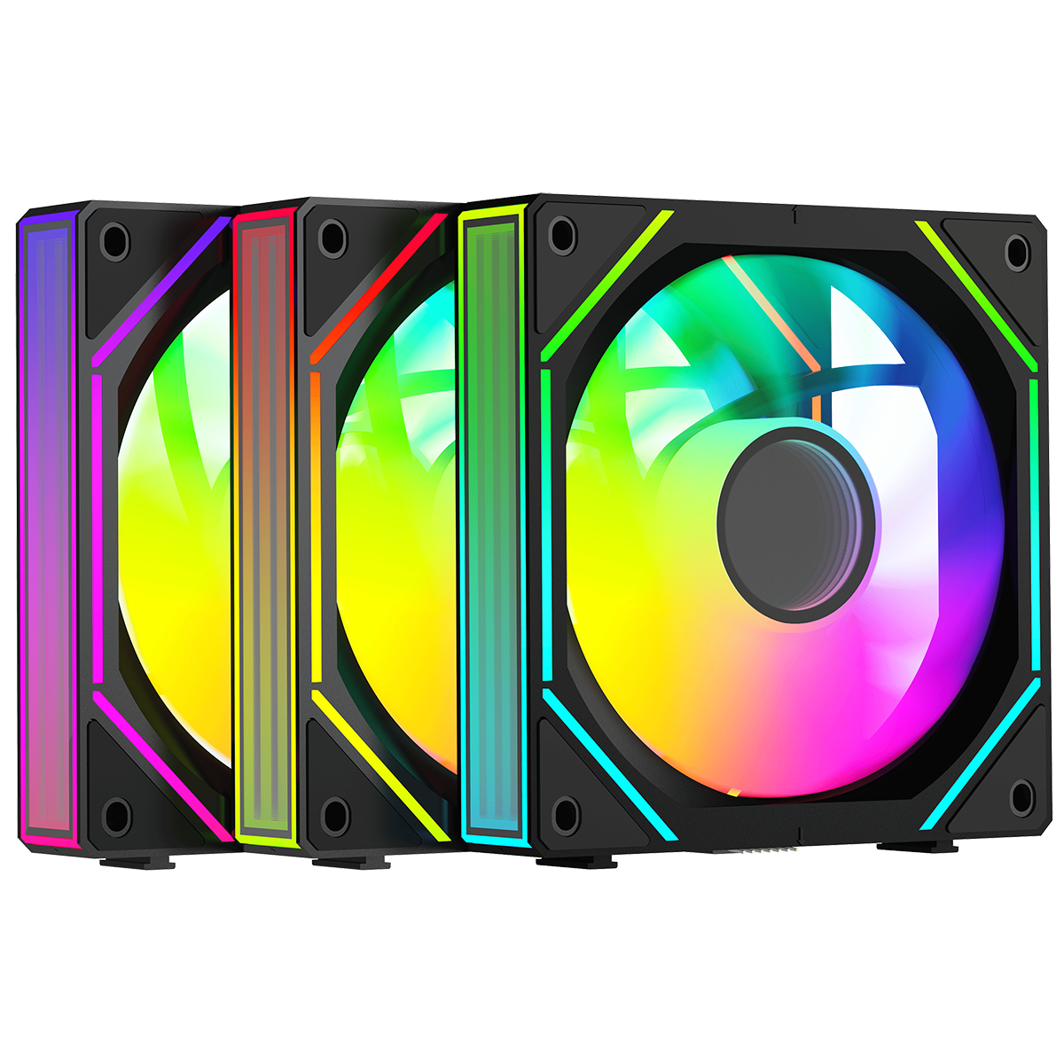 Вентилятор для корпуса Ocypus Gamma F12 UNI BK ARGB 3 IN 1, 3x120x120x25mm, 4-PIN PWM, 800-1800 RPM,