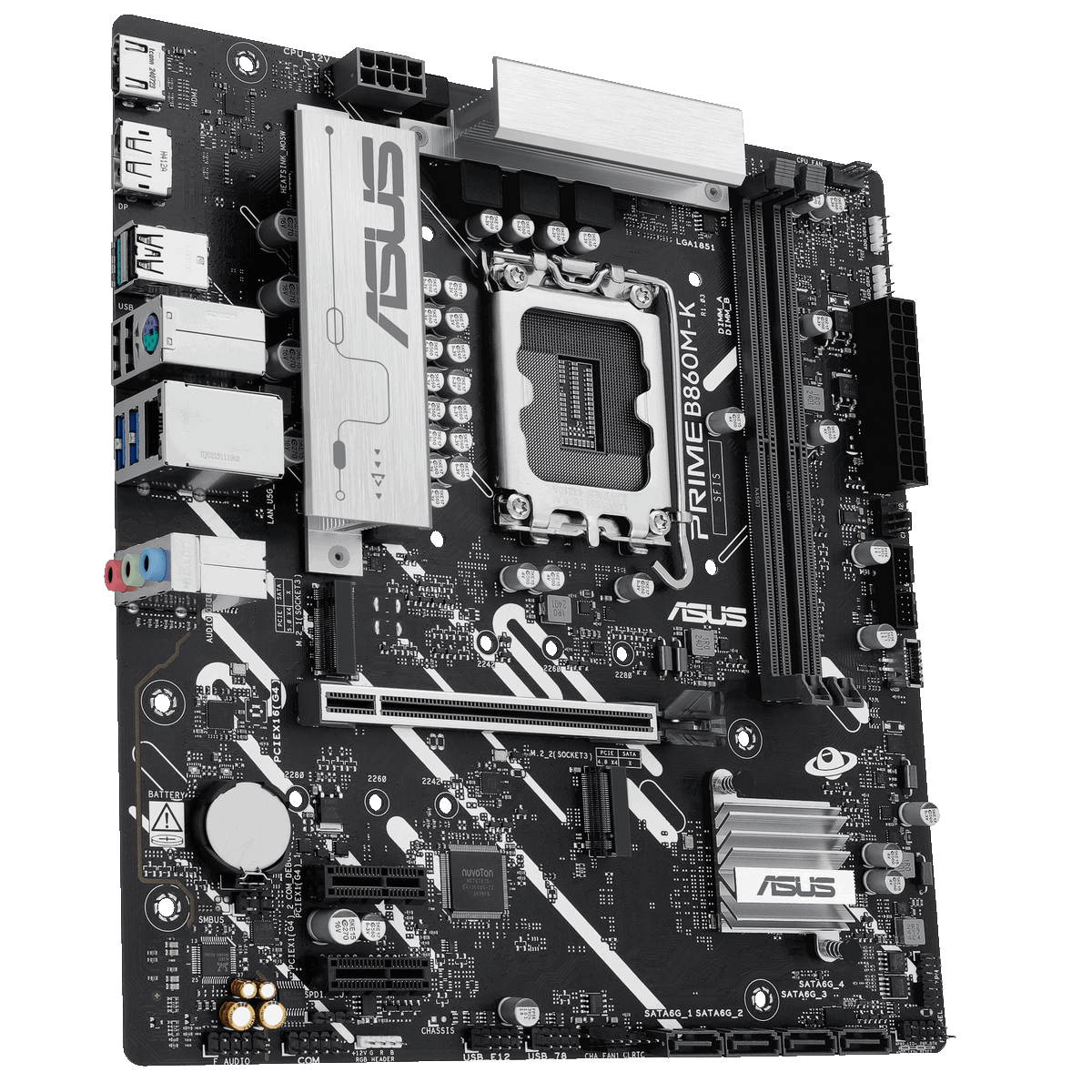 Материнская плата Asus PRIME B860M-K Soc-1851 Intel B860 2xDDR5 mATX AC`97 8ch(7.1) 2.5Gg RAID+HDMI+